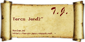 Tercs Jenő névjegykártya